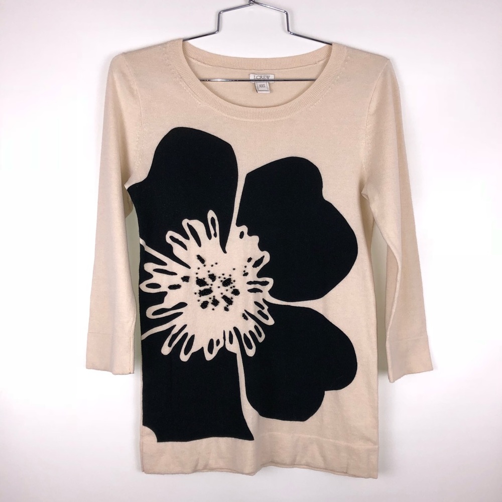 Jcrew beaded flower Charley sweater size xxs